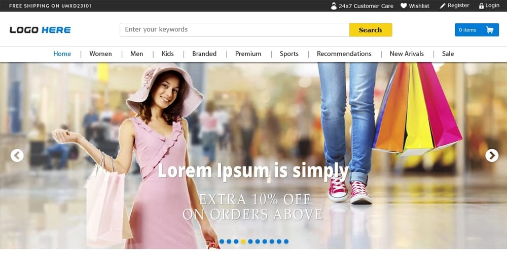 Free Ecommerce Web Templates PSD » CSS Author