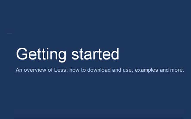 Getting started LESS