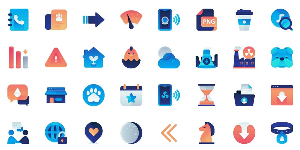 Latest Collection of Free SVG Icons & Illustrations 195 Gradient Flat Icons