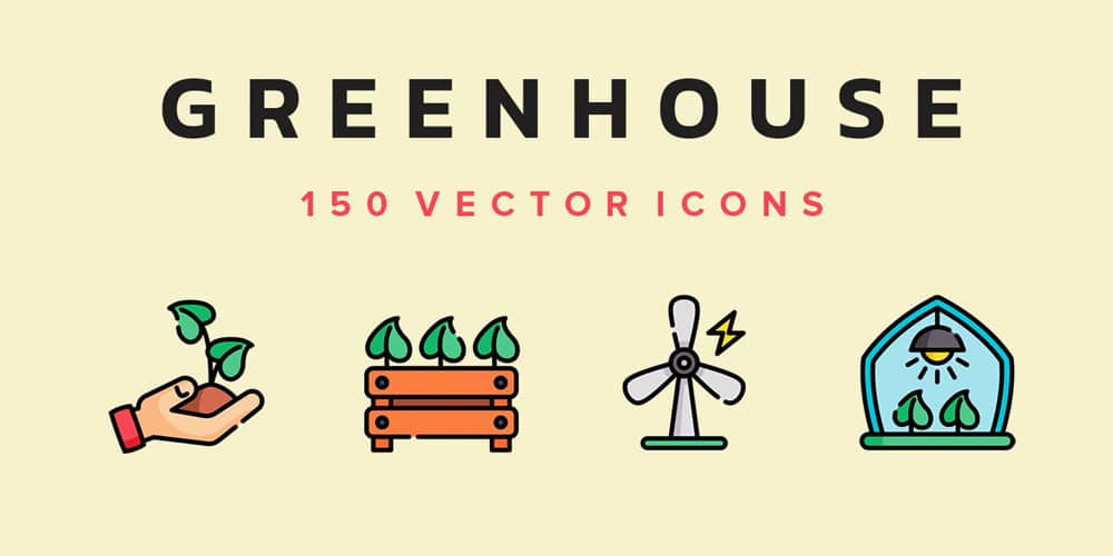 Greenhouse Vector Icons