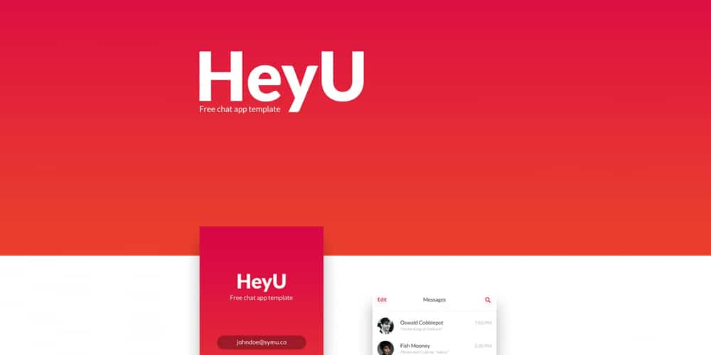 HeyU Mobile App UI PSD