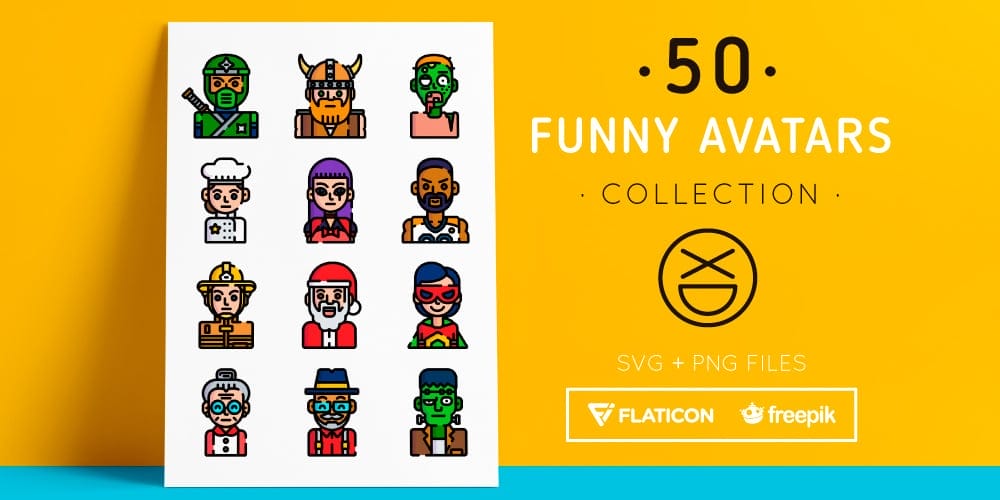 Latest Collection of Free SVG Icons & Illustrations 247 High Quality Funny Avatars
