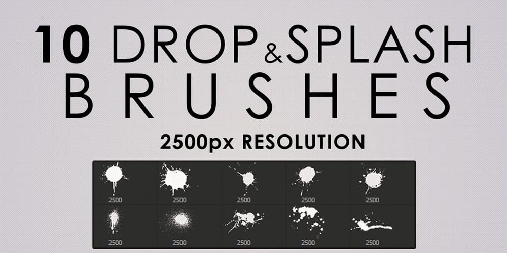 High Res Drops and Splashes Photoshop Brushes