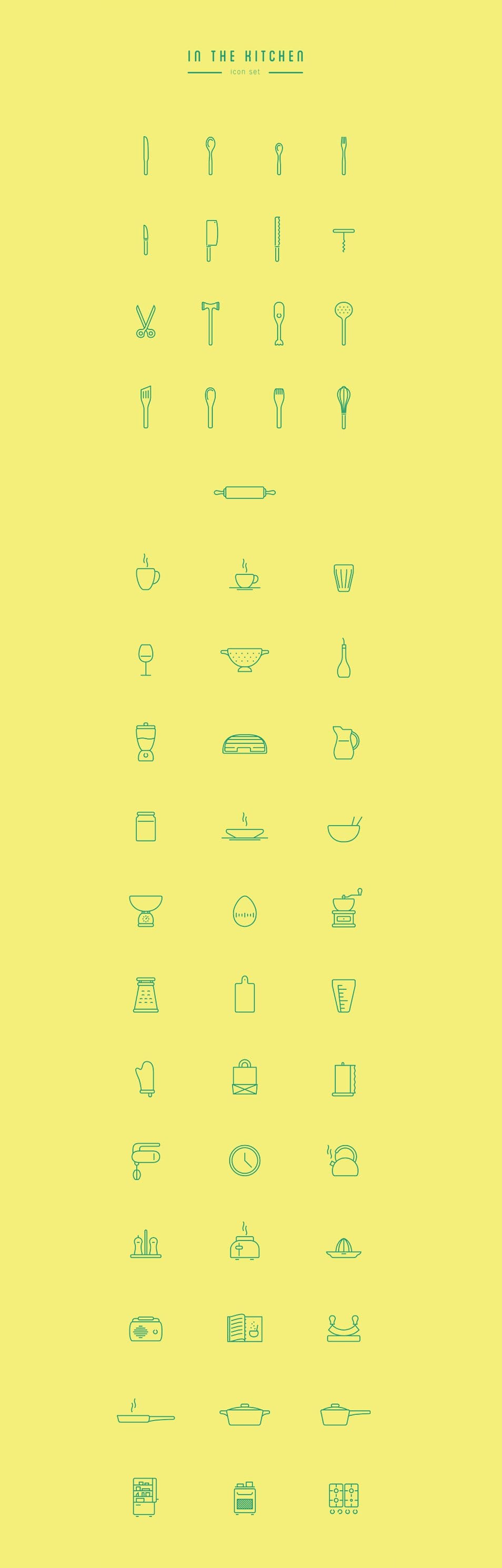 In The Kitchen – Free Icon Set