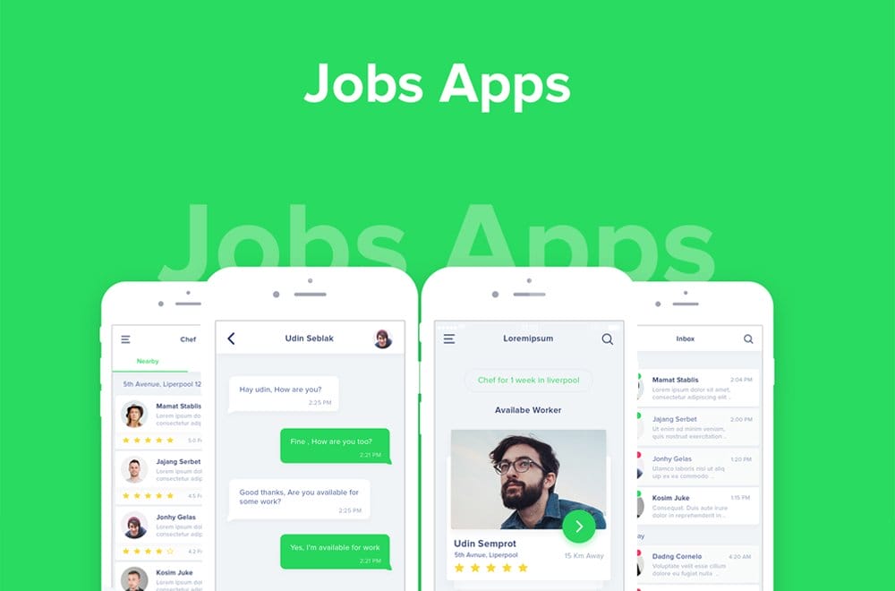 Jobs Apps UI Design PSD