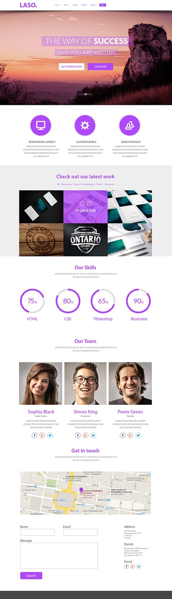 Laso Free PSD Template