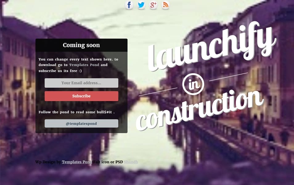 Launchify Responsive Coming Soon Blogger template