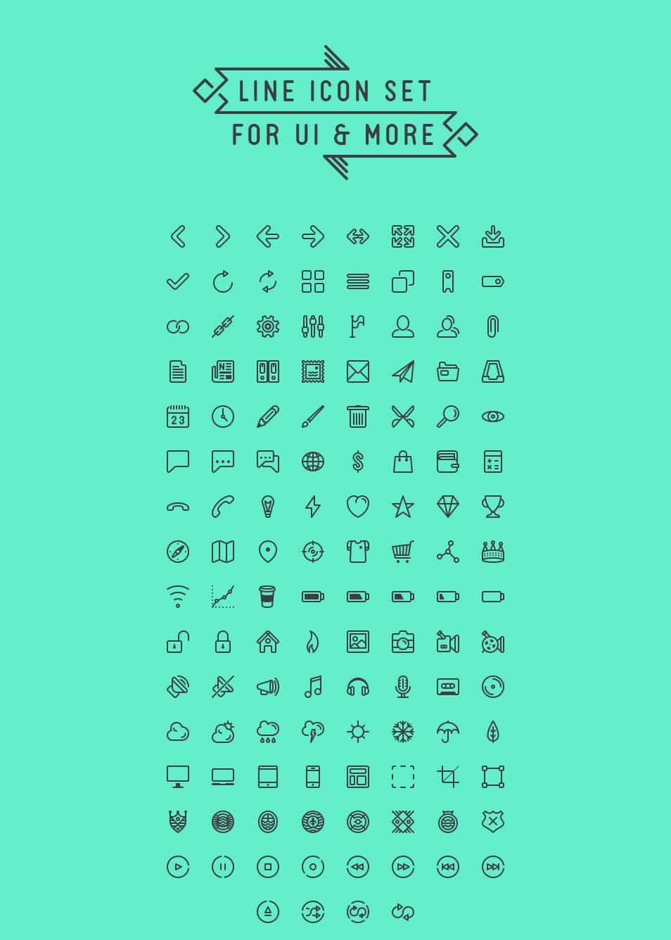 Line icon set for UI & more