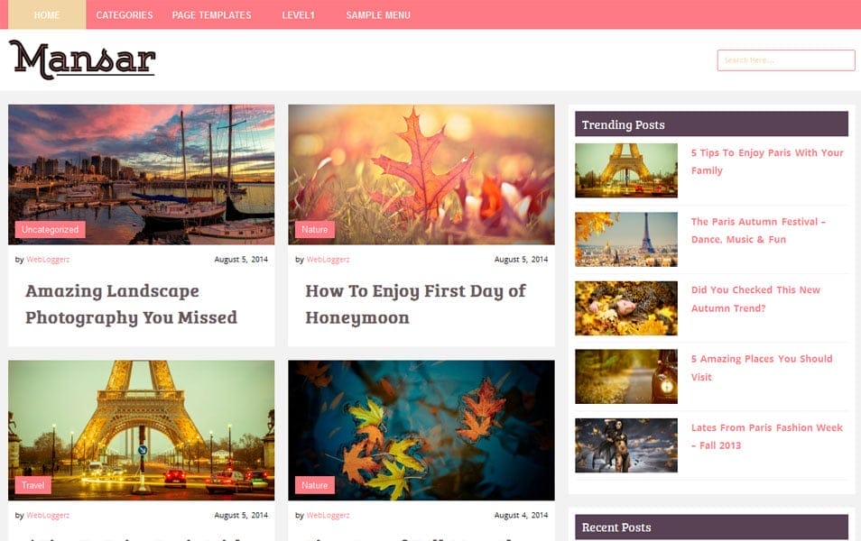 Mansar – Free WordPress Blog/Magazine Theme