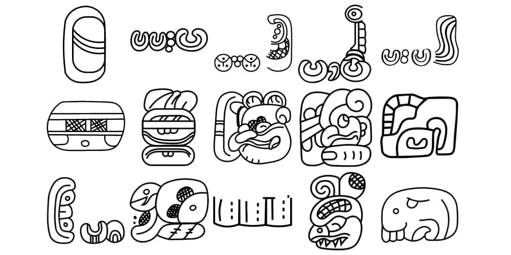 Latest Collection of Free SVG Icons & Illustrations 50 Mayan Hieroglyph SVG Icons