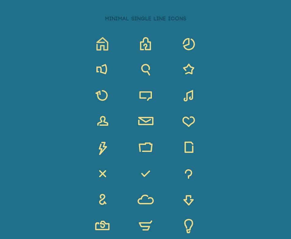 Minimal single line icons