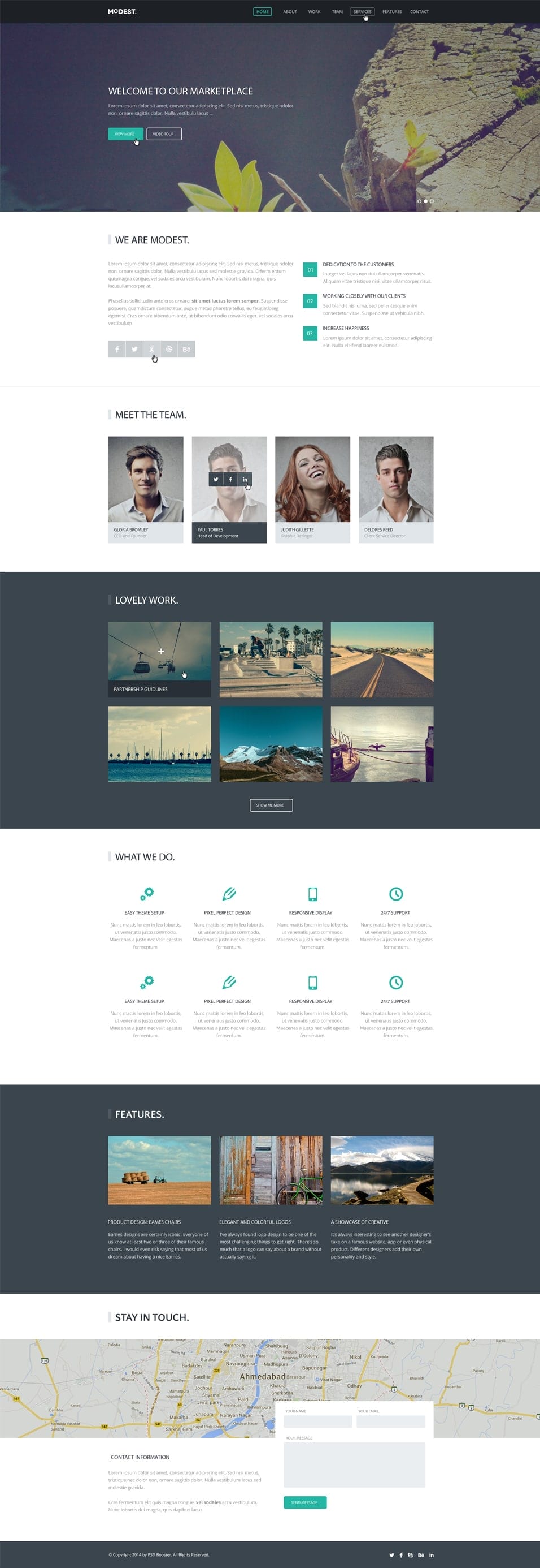 Modest Landing Page PSD