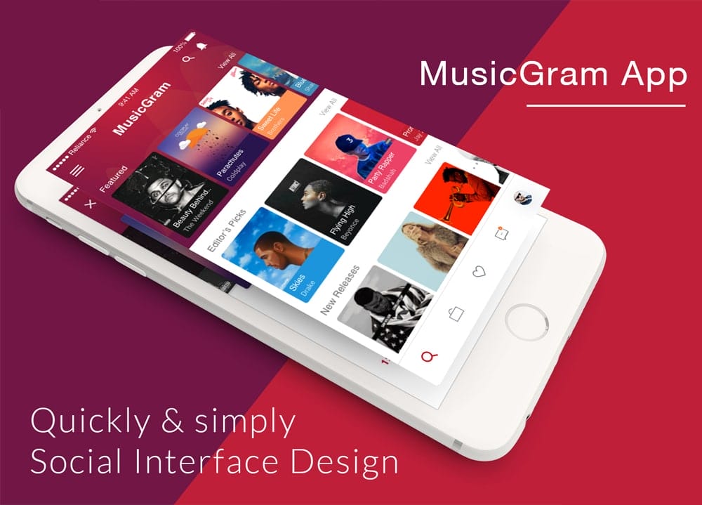 Music App Design UI PSD