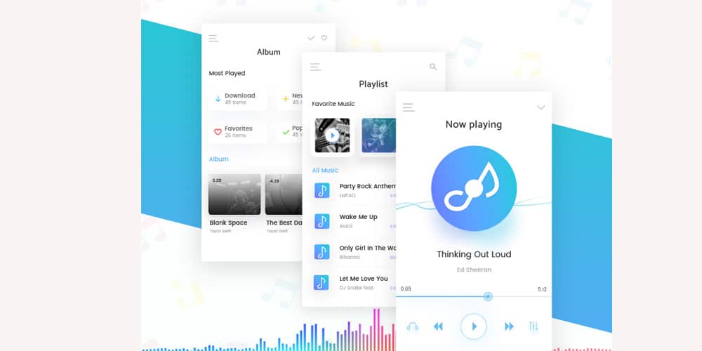 Music Mobile App UI PSD