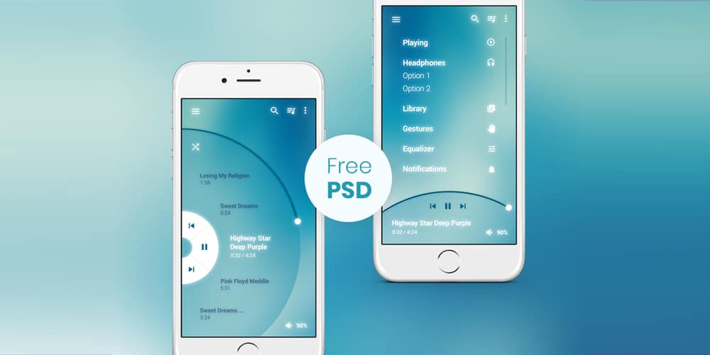 latest free mobile app ui psd designs css author