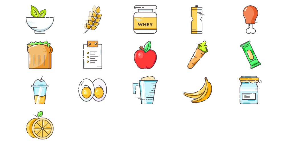 Latest Collection of Free SVG Icons & Illustrations 221 Nutrition Icons