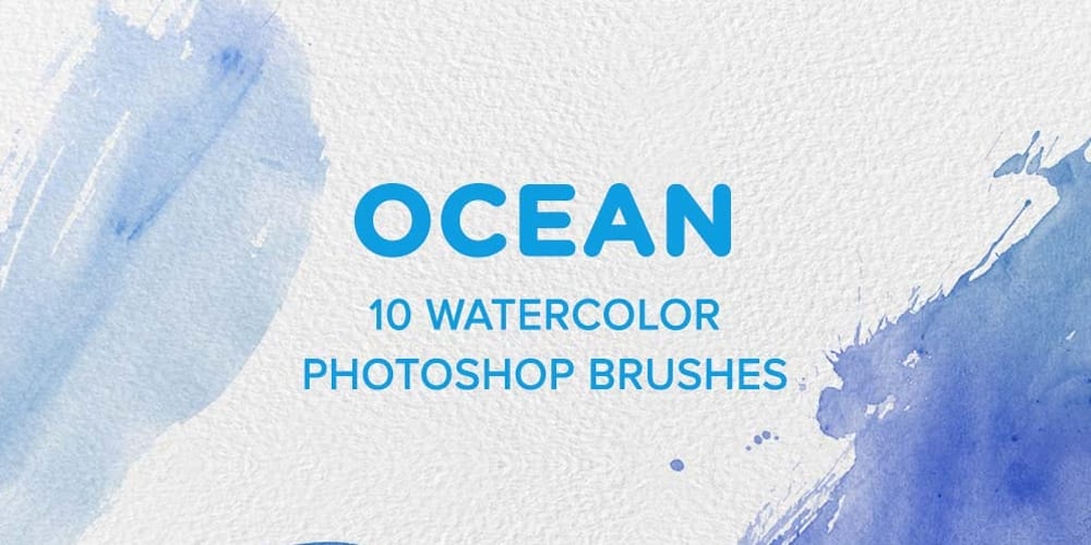 Ocean 10 Watercolor Photoshop Brushes