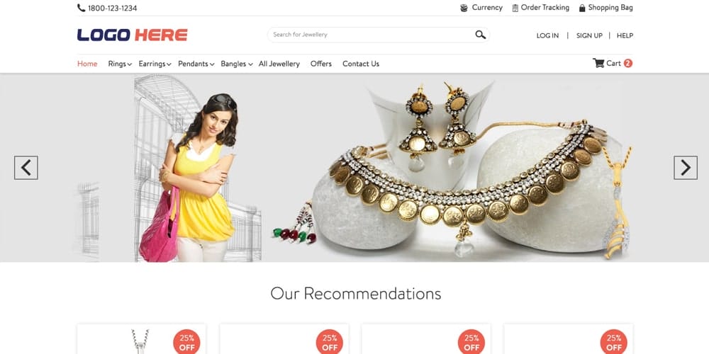 Online Jewelry Store Template PSD