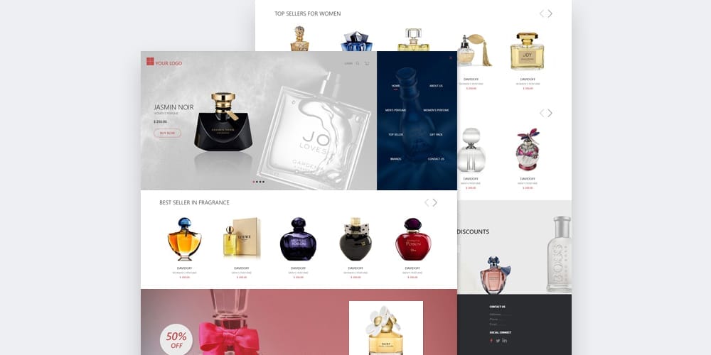 Free Ecommerce Web Templates PSD 85 Perfume Online Store Template PSD