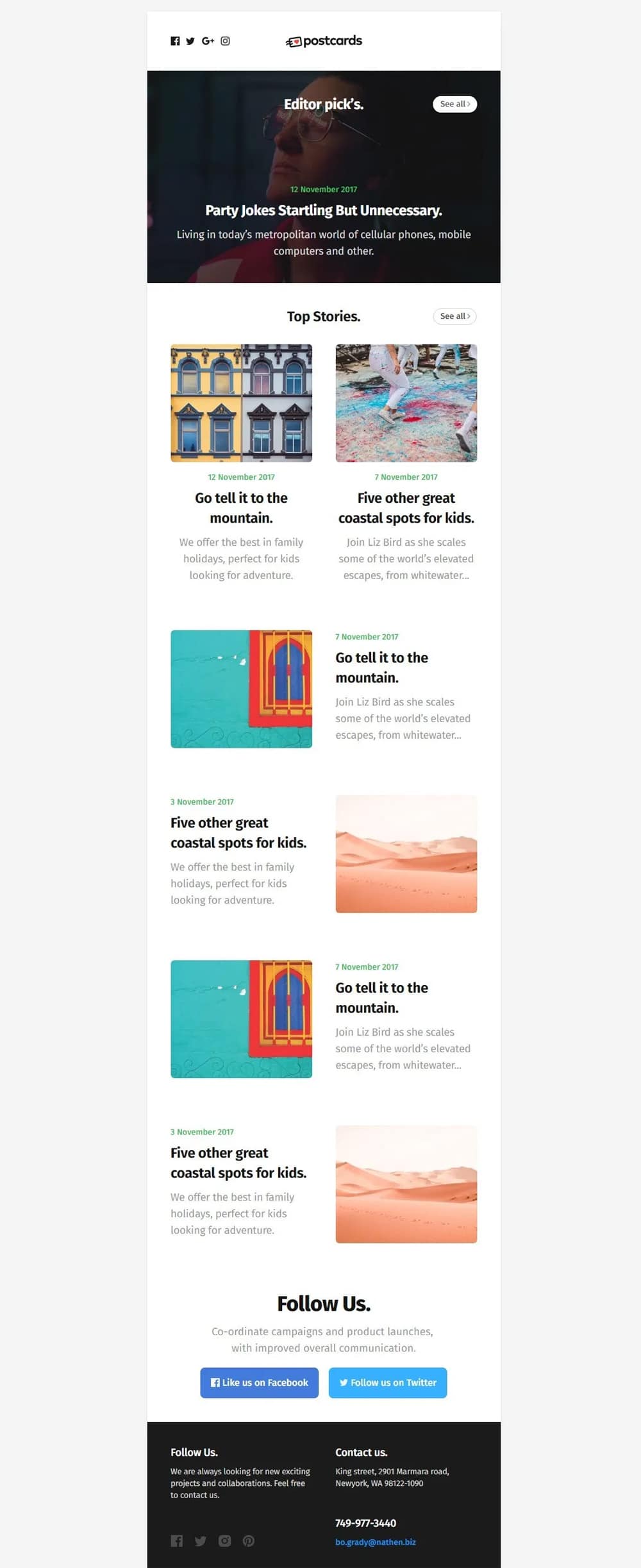 Ready-To-Use HTML Email Newsletter Template