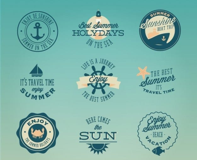 Retro nautical cruise badges 