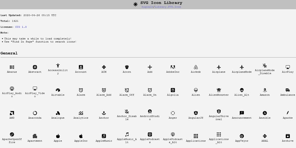 SVG Icon Library