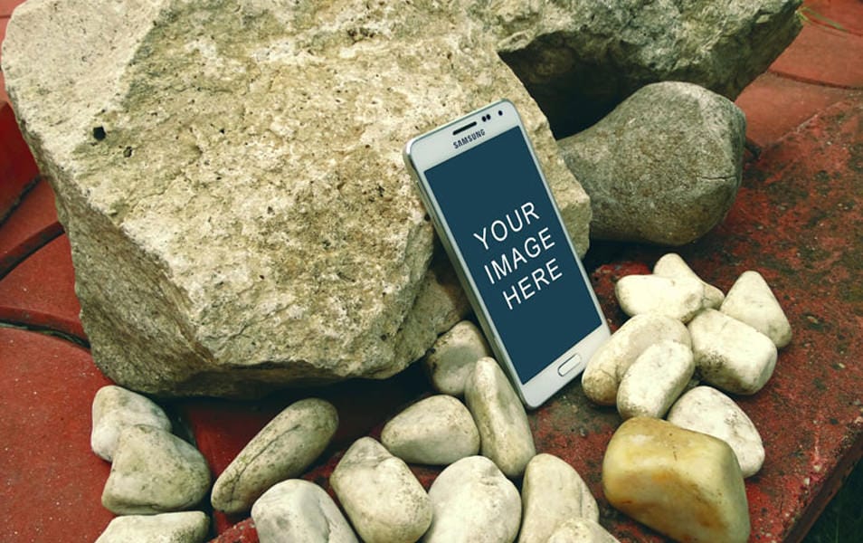 Samsung Galaxy Alpha Stone Mockup