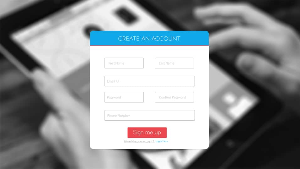 Sign up Form Free PSD