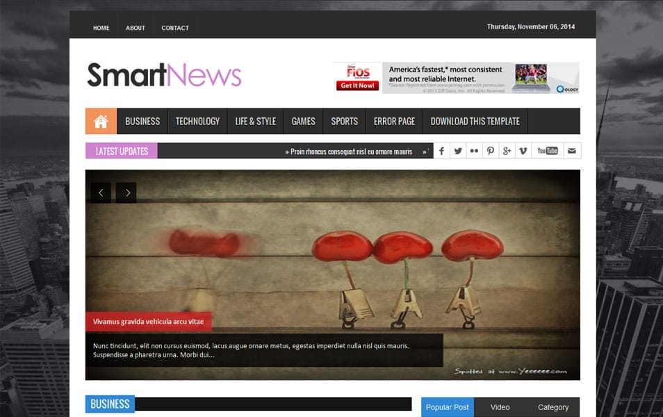 Smart News Responsive Magazine Blogger Template