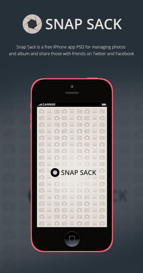Snap Sack iPhone Photo Album App Free PSD