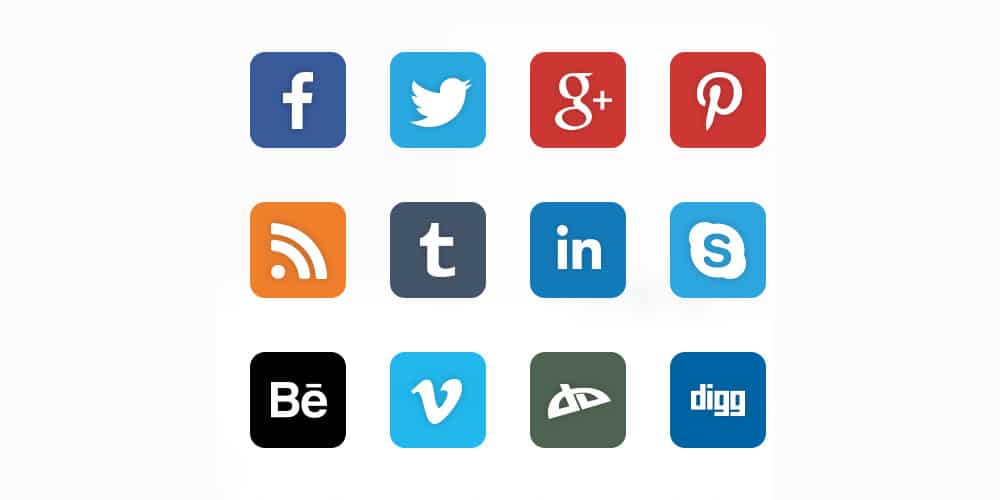 Social Media Icons PSD