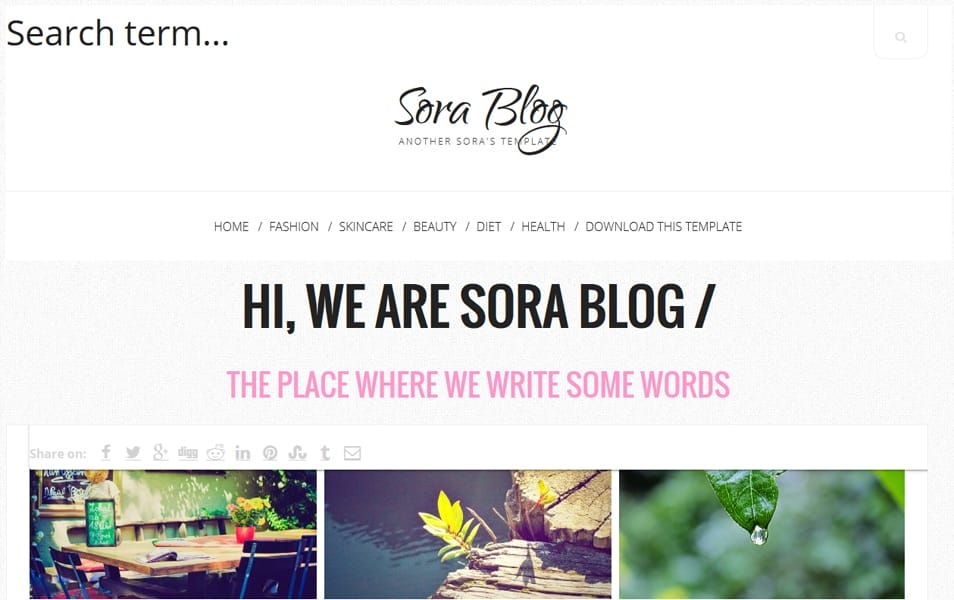 Sora Blog - Personal Blog Blogger Template