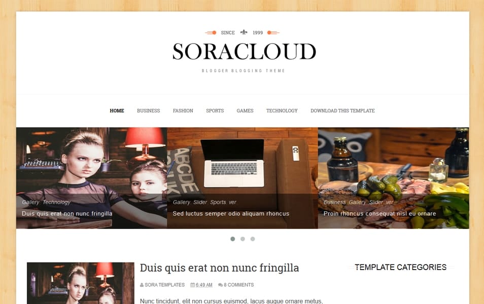 Sora Cloud Responsive Blogger Template