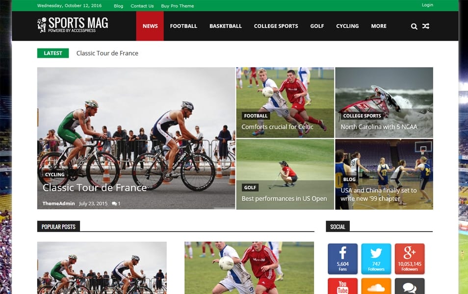 SportsMag Responsive WordPress Theme