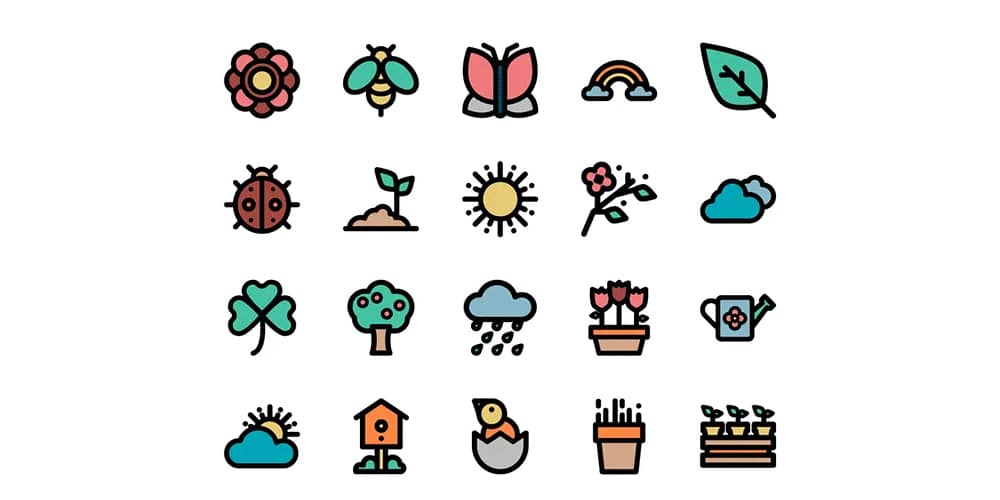 Spring vector icons
