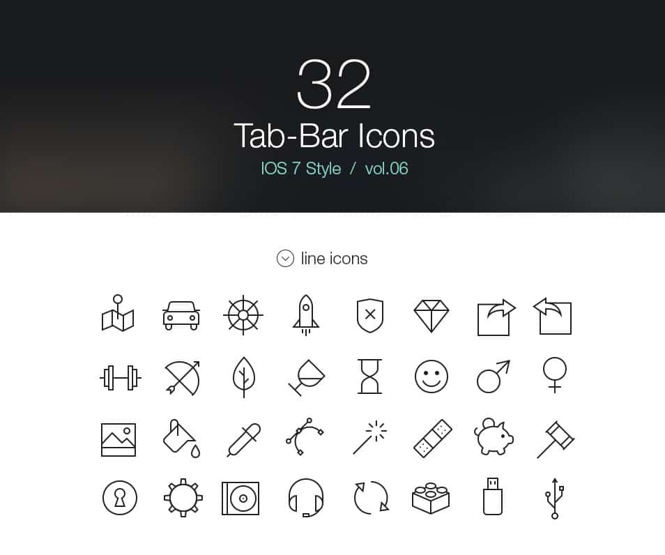 Tab Bar Icons iOS 7 Vol6