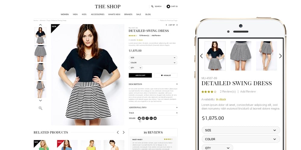 The Shop Free Multipurpose E commerce Web Template PSD