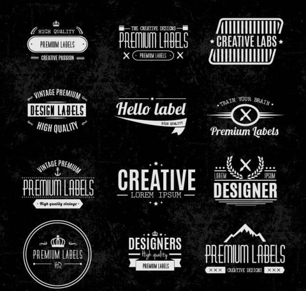 Typographic labels set 