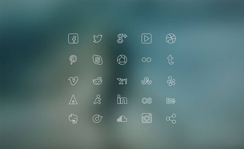 Ultra-thin Social Media Icons