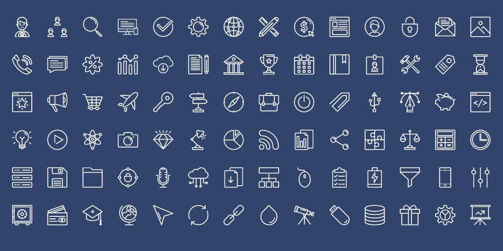 Latest Collection of Free SVG Icons & Illustrations 91 Vector Line Icons