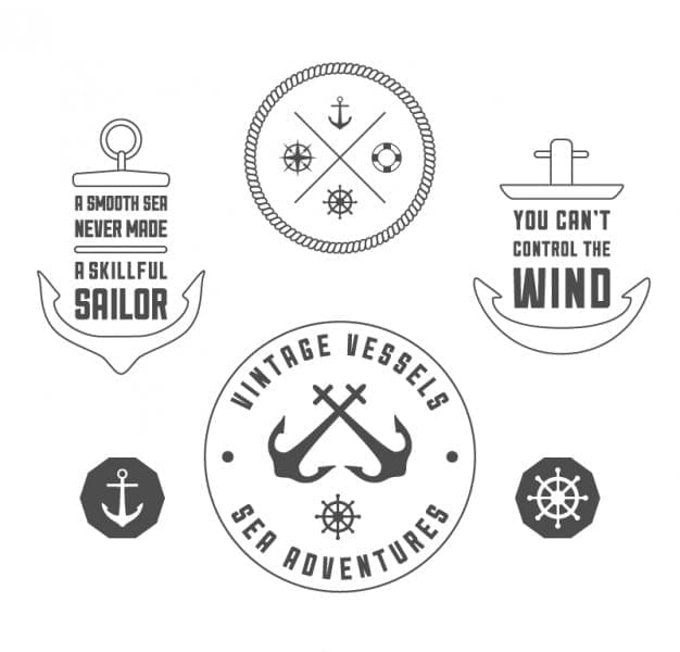 Vintage nautical badges template