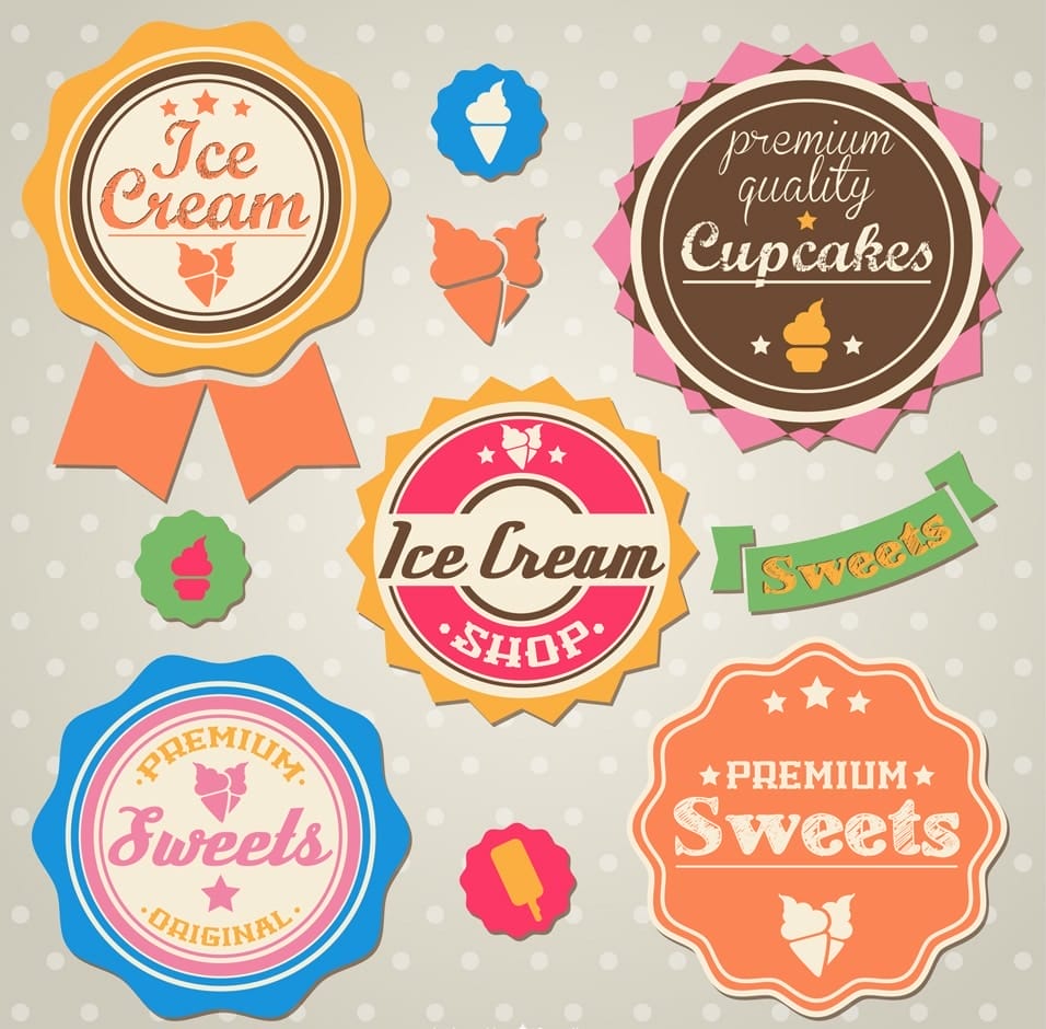 Vintage stickers for Sweet Treats