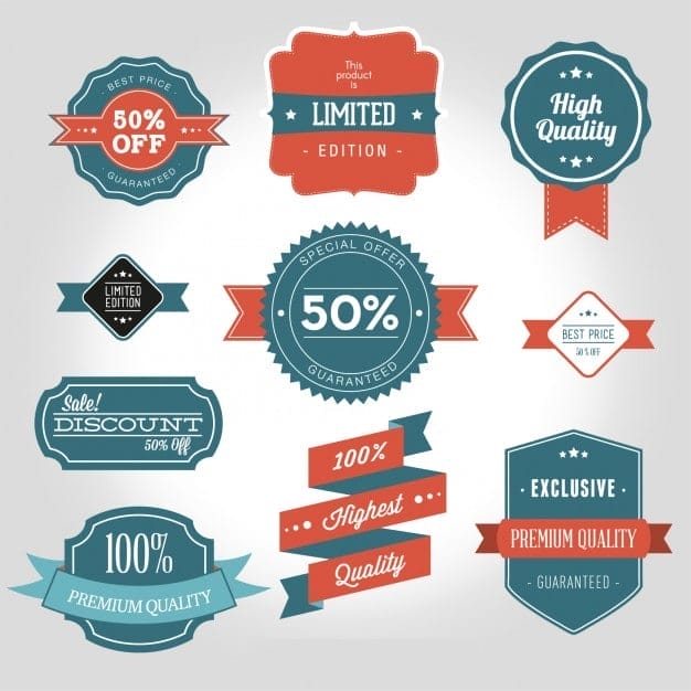 Vintage vector badge shapes