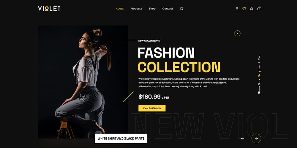 Free Ecommerce Web Templates PSD 7 Violet Ecommerce Shop Template