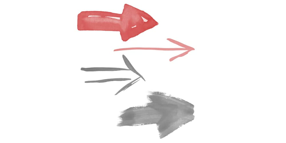 Watercolour Arrows Photoshop Brushes