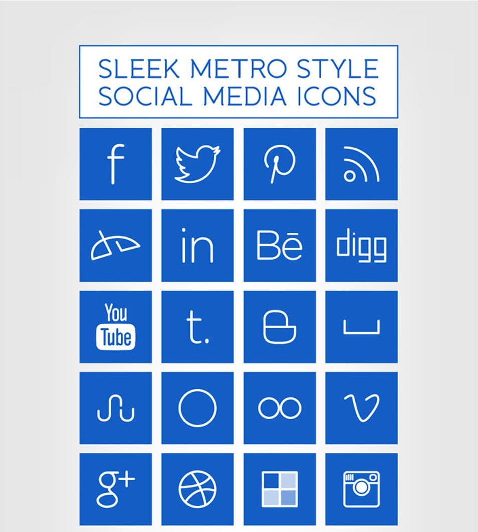 Windows 8 Metro Style Sleek Social Media