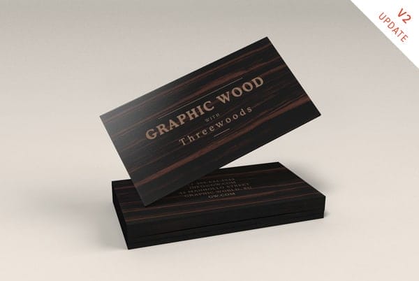 Wooden Business Cards MockUp