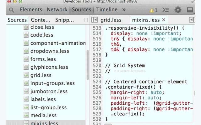 Working With LESS and the Chrome DevTools