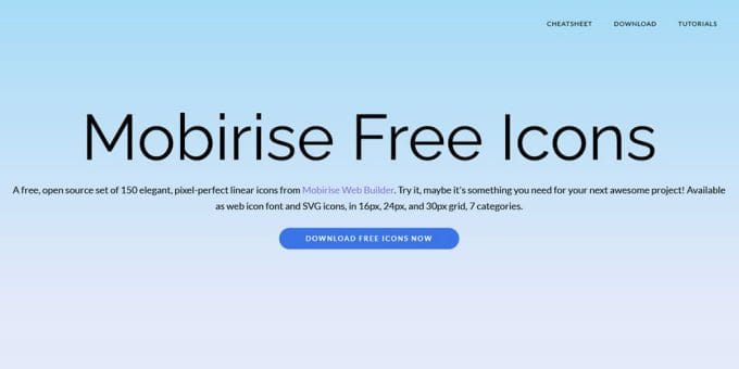 Latest Collection of Free SVG Icons & Illustrations 110 mobirise icons