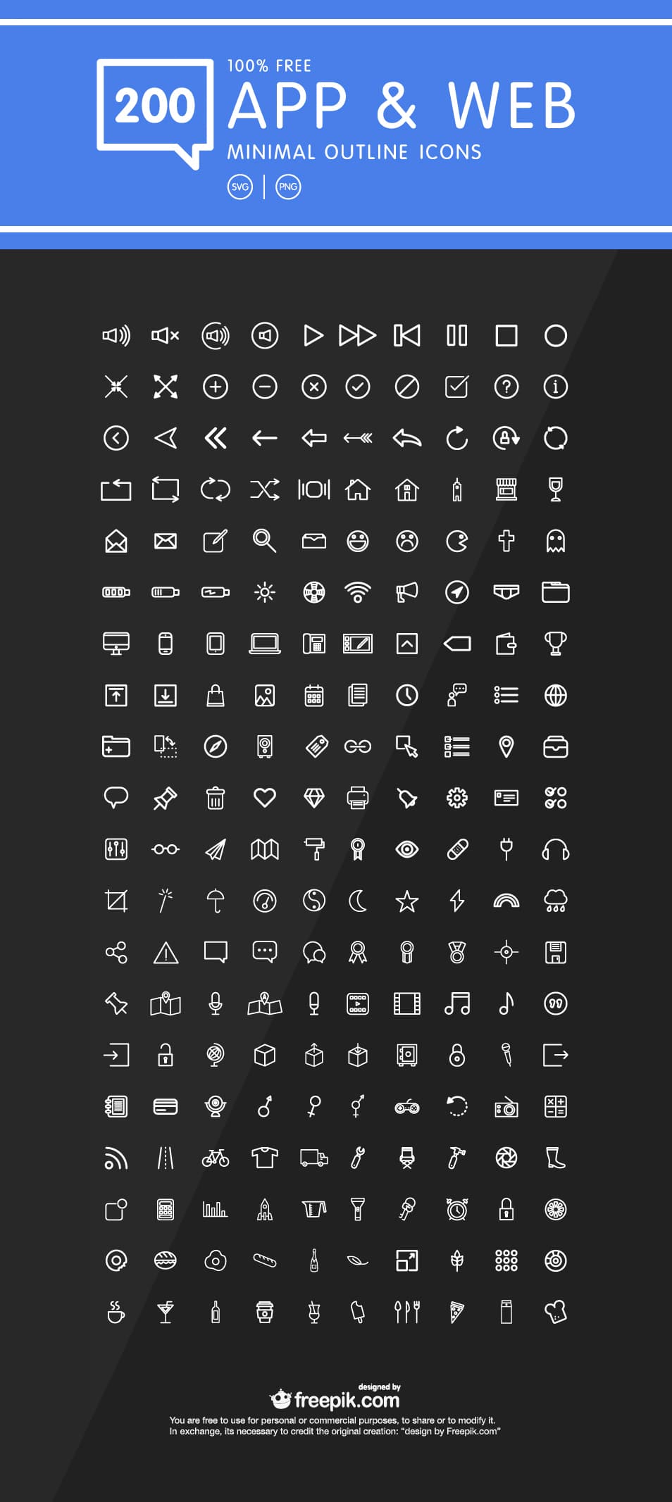 200 App & Web Minimal Outline Icons